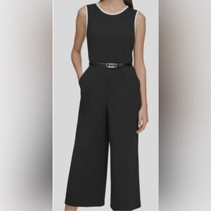 Karl Lagerfeld Black Belted Jumpsuit